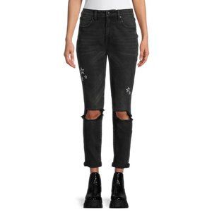 No Boundaries Distressed Mom Jeans